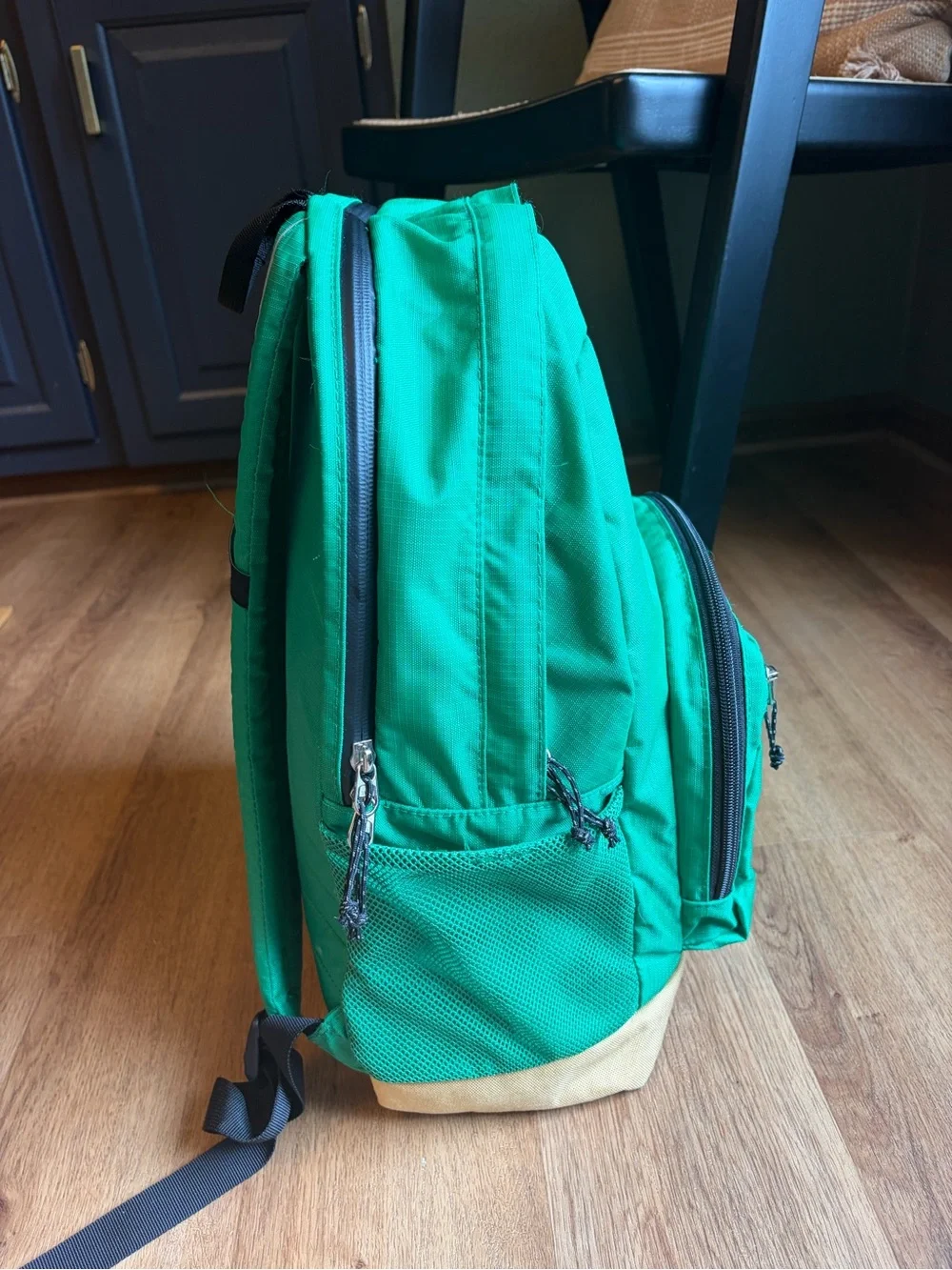 L.L.Bean Mountain Classic School Backpack 24L Green Tan Daypack Excellent